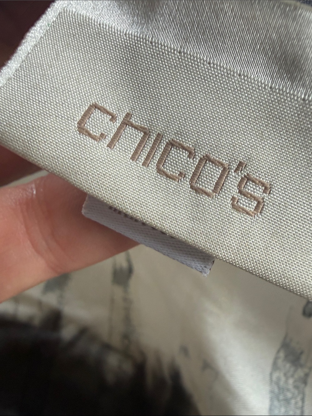 CHICOS ladies black and white tie-dye design 100% silk scarf NWOT - Picture 8 of 10